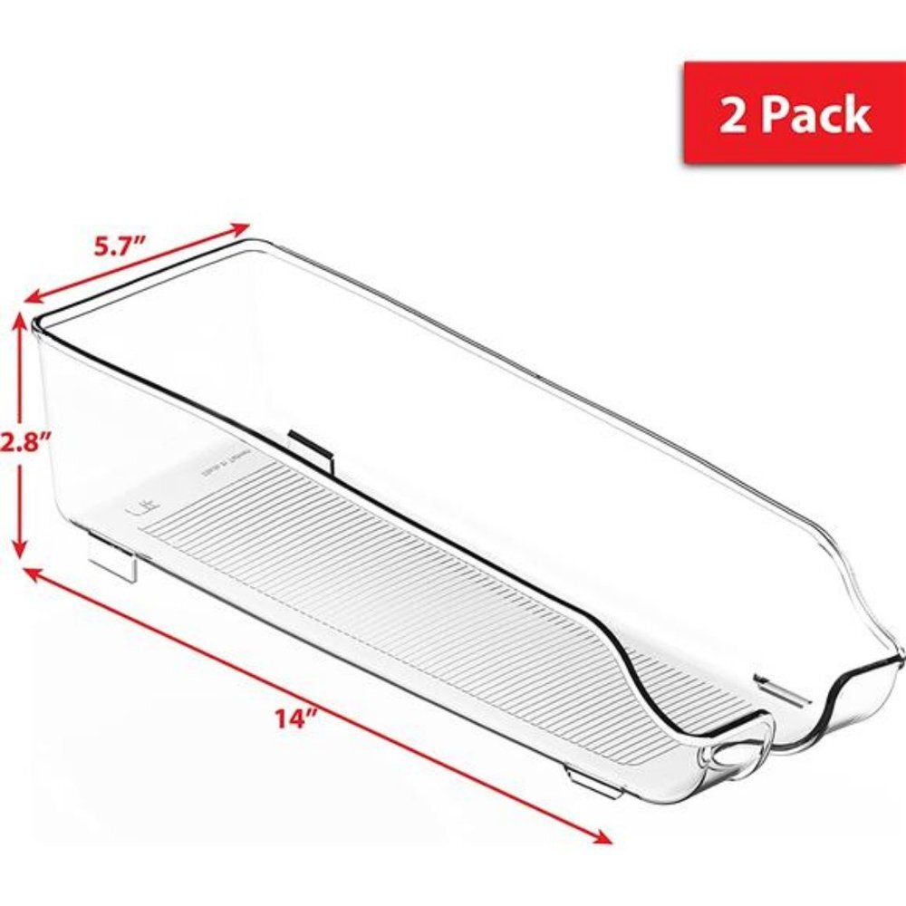 Soda Can Organizer for Pantry/Refrigerator, Clear, Set of 2